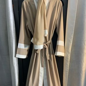 Beige Abaya With Scarf & Belt